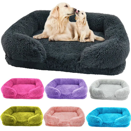 Winter Warmth: Washable Plush Comfort Bed for Large to Medium Dogs and Cats