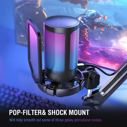 RGB USB Gaming Microphone for PC, PS, MAC - Podcasters, Gamers, Influencers"