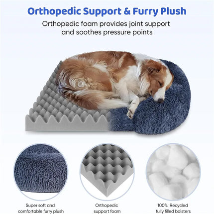 Winter Warmth: Washable Plush Comfort Bed for Large to Medium Dogs and Cats